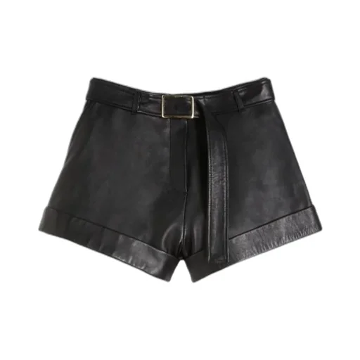 Leather Bermuda Shorts - Black