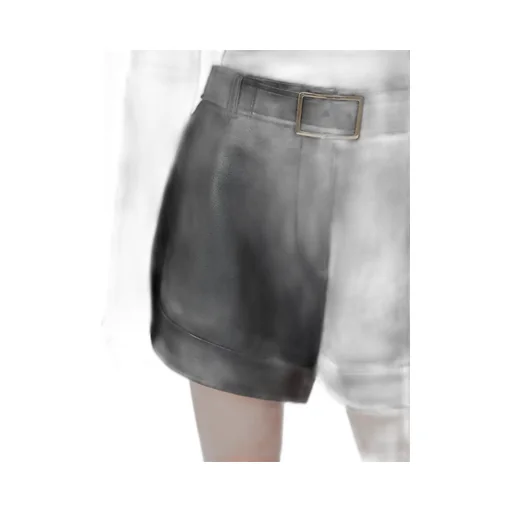 Leather Bermuda Shorts - Black