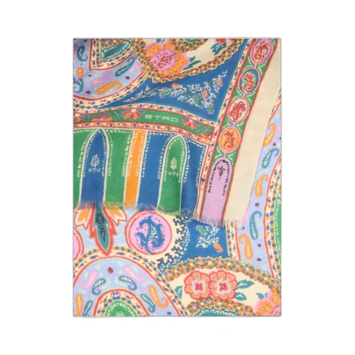 Paisley Wool And Silk Scarf
