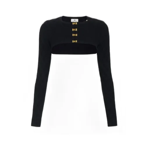 Knitted Cardigan With Jeweled Hooks