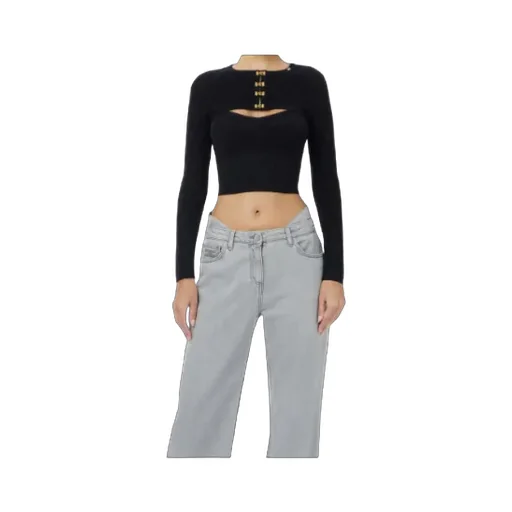 Knitted Cardigan With Jeweled Hooks