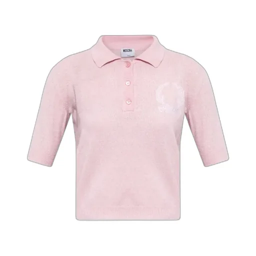 Moschino Collared Short-Sleeve Knit Polo Shirt