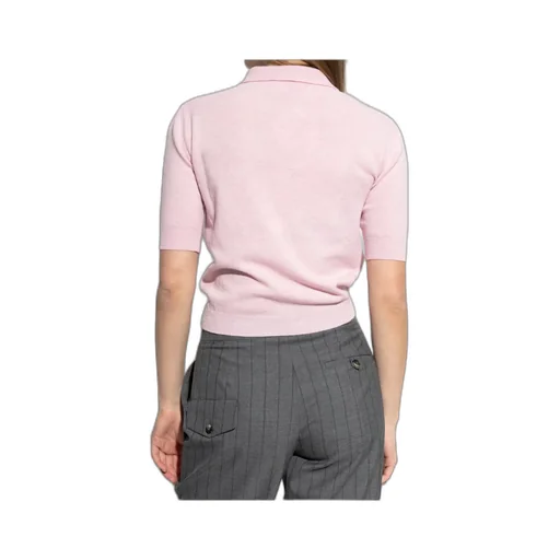 Moschino Collared Short-Sleeve Knit Polo Shirt