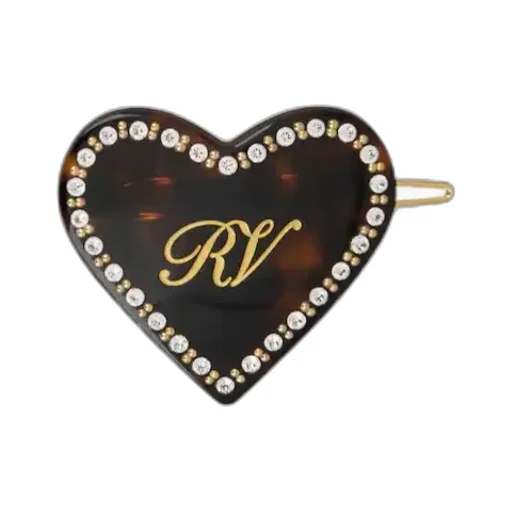 Roger Vivier Heart Embellished Hair Clip