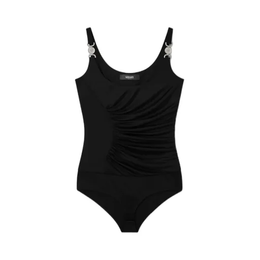 Versace Stretch Crpe Jersey Draped Bodysuit