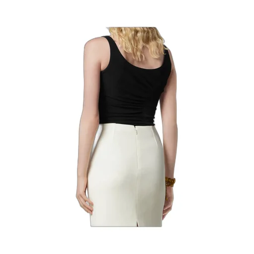 Versace Stretch Crpe Jersey Draped Bodysuit