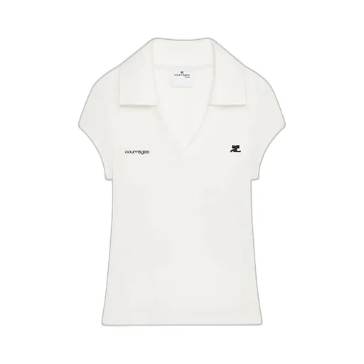 CourrÈGes Sports Cropped V-Neck T-Shirt
