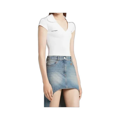 CourrÈGes Sports Cropped V-Neck T-Shirt