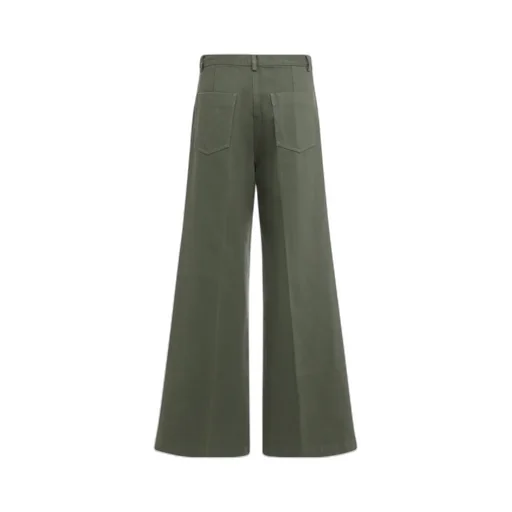 Aspesi High-Waist Wide-Leg Cotton Pants