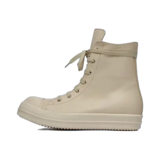 Rick Owens Round Toe High-Top Sneakers
