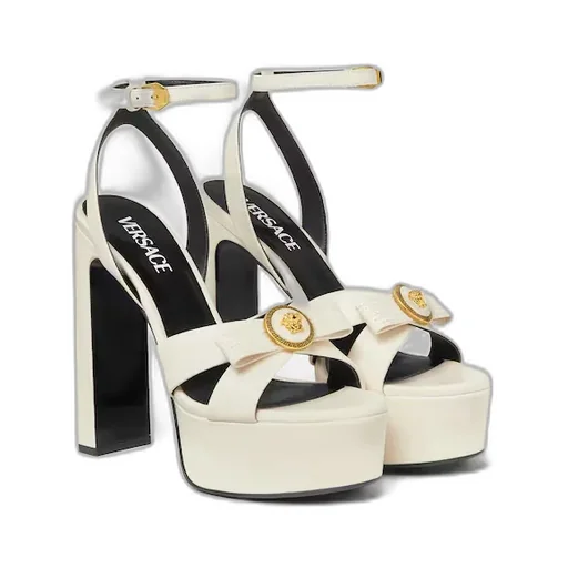 Versace Gianni Ribbon Block-Heeled Sandals