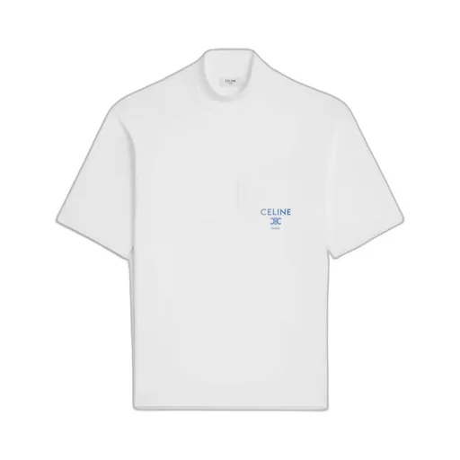 Mock Neck T-Shirt In Cotton Jersey