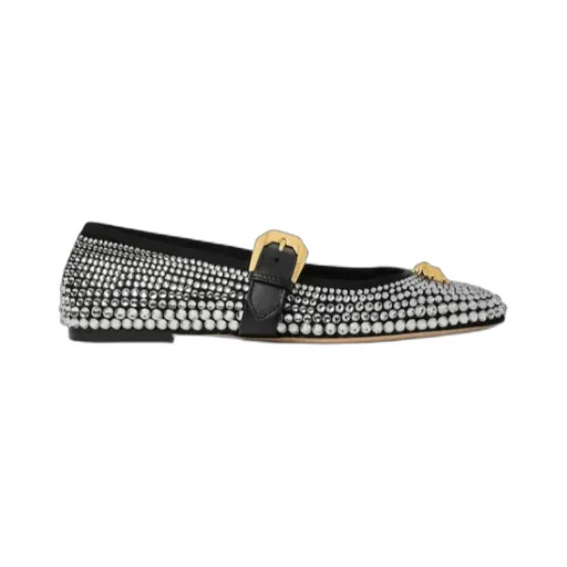 Versace Embellished Ballet Flats