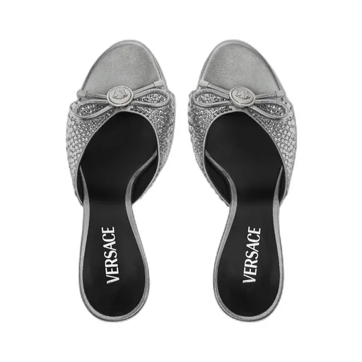 Versace Opera Bow Embellished Mules