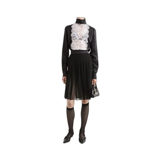 Lace-Appliqué Blouse