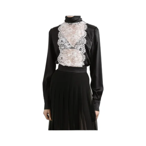 Lace-Appliqué Blouse