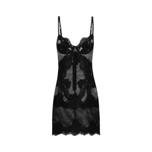 Lace-Trimmed Short Dress
