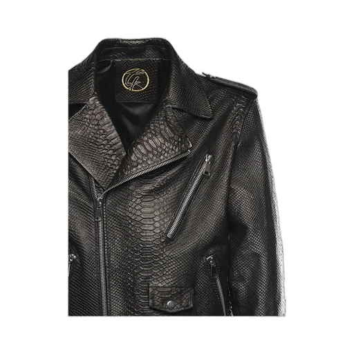 Giuliano Galiano Pushit Textured Biker Jacket