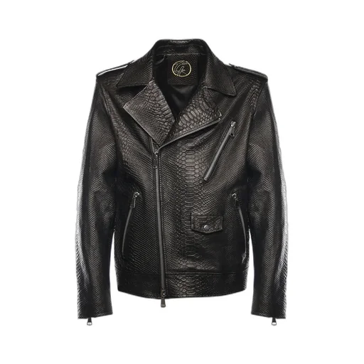 Giuliano Galiano Pushit Textured Biker Jacket