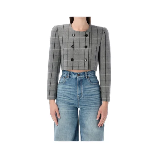 Chlo Cropped Checked Jacket