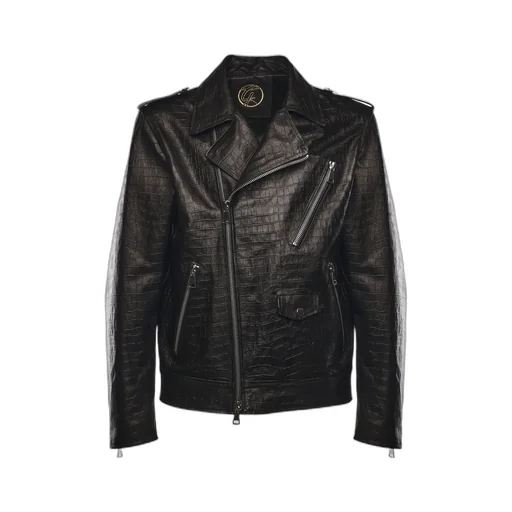 Giuliano Galiano Pushit Textured Biker Jacket