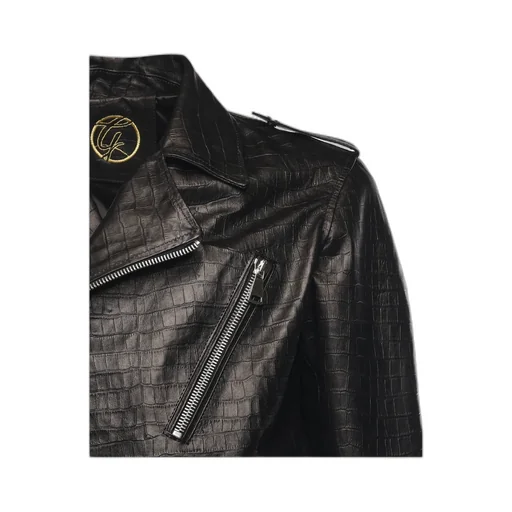 Giuliano Galiano Pushit Textured Biker Jacket