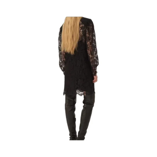 Floral-Lace High-Neck Dress