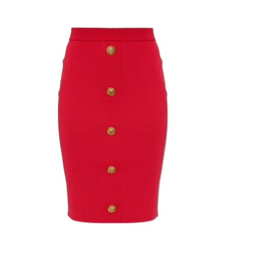 Balmain Button Detailed Pencil Skirt