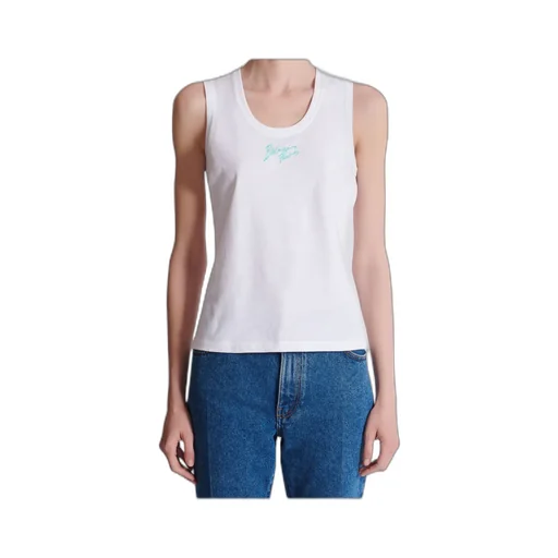 Balmain Brushed Logo Printed Relaxed Tank Top