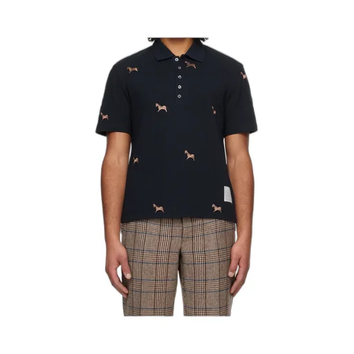 Thom Browne Lunar New Year Pique Horse Embroidery Polo Shirt