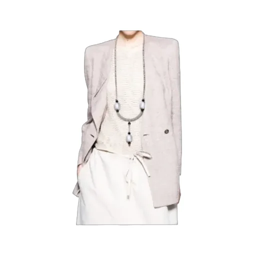 Linen, Viscose And Silk CrÊPe Single-Breasted Jacket