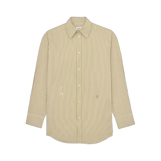 Saint Laurent Cassandre Striped Button-Up Shirt