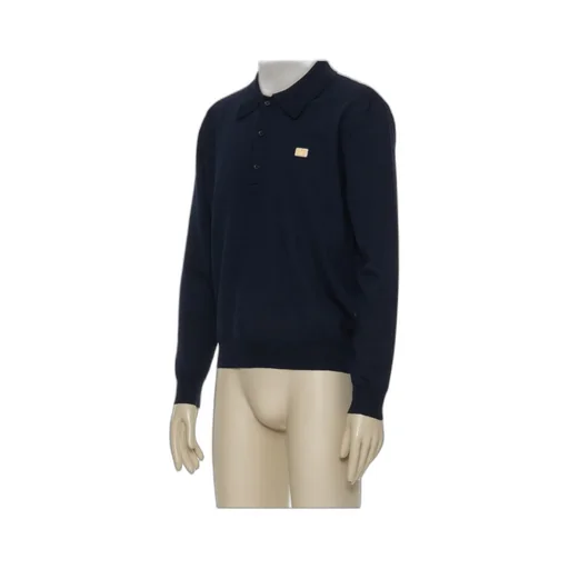 Valentino Logo Patch Long-Sleeved Polo Shirt