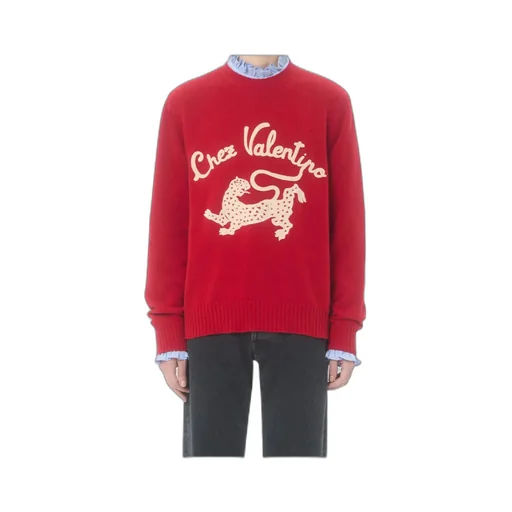 Valentino Animal Embroidered Crewneck Jumper