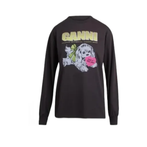 Ganni Graphic-Printed Crewneck Sweatshirt
