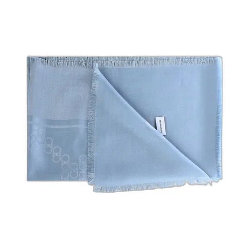 Ferragamo Logo Detail Fringed Scarf