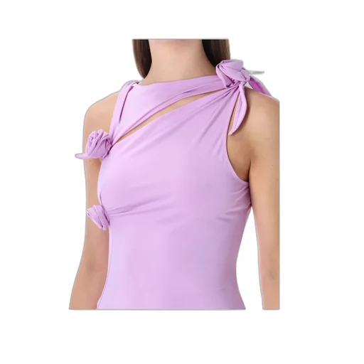 Coperni Flower-Detailed Sleeveless Midi Dress