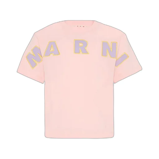 Marni Kids Logo Embroidered Crewneck T-Shirt