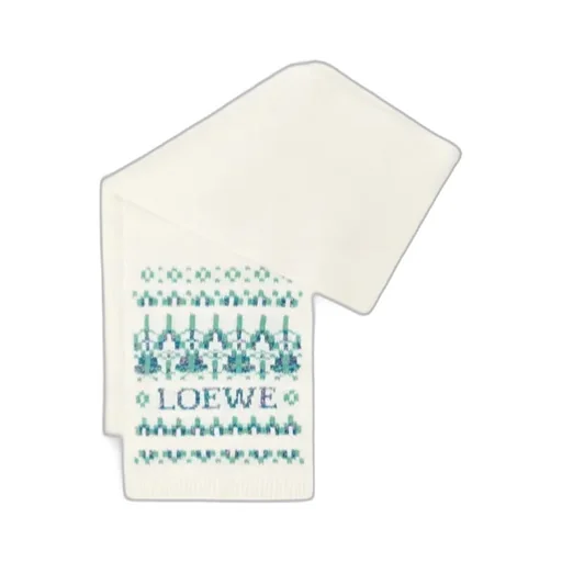 Fairisle-Pattern Embellished Scarf