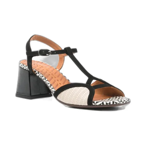 Chunky High-Heeled Sandals
