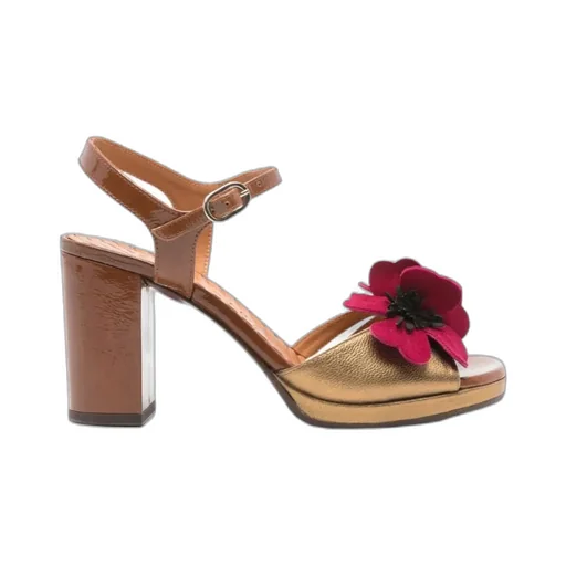 Chunky High-Heeled Sandals