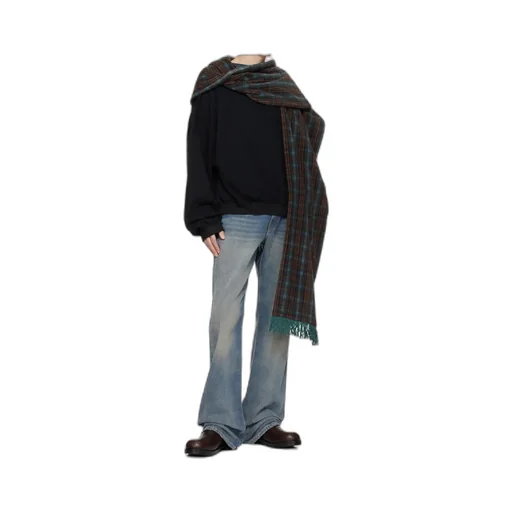 Scarf Details On Long-Sleeved Sweatshirt