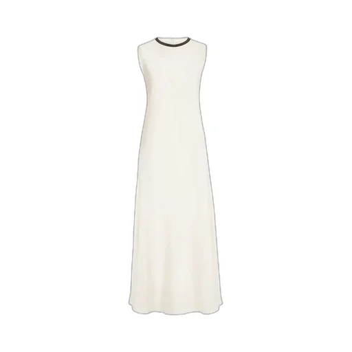 Beaded Twill Midi Dress