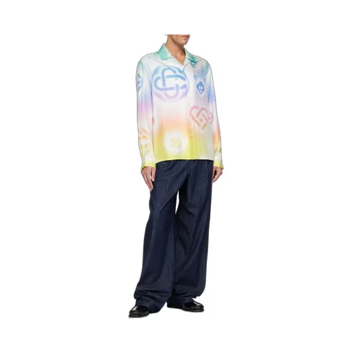 Casablanca Halftone Logo Long-Sleeved Shirt