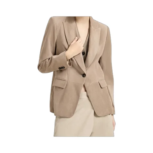 Monili-Detail Suede Blazer