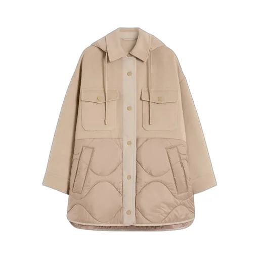 Padded Coat In Double-Sided Wool And Nylon