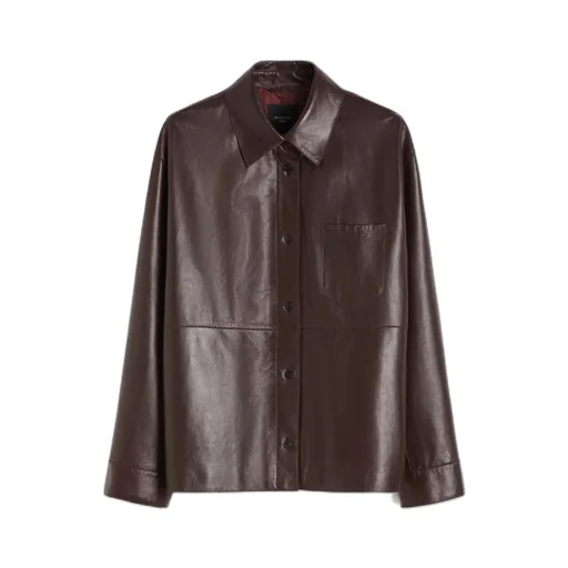 Long-Sleeved Leather Jacket