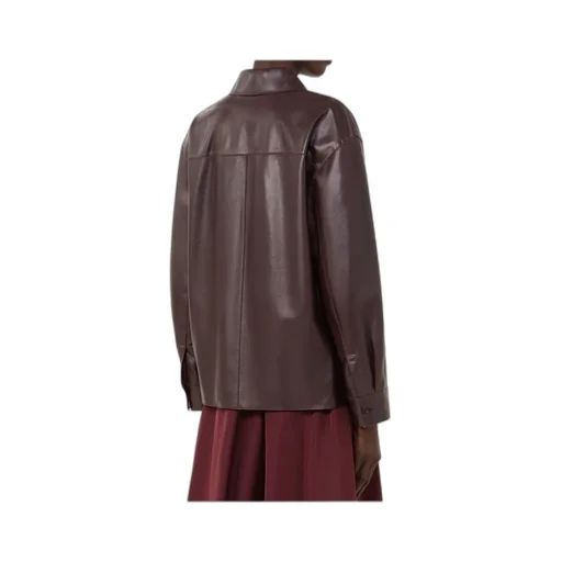 Long-Sleeved Leather Jacket