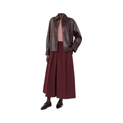 Long-Sleeved Leather Jacket