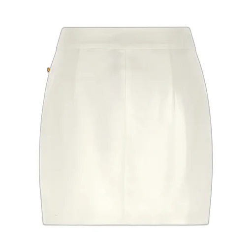 Elisabetta Franchi Button Embellished Gabardine Mini Skirt